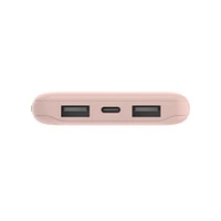 BOOST↑CHARGE 3-Port Power Bank 10K + USB-A to USB-C Cable, Rose Gold, 10k Power Bank Rose Gold