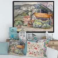 Designart Greek Landscape Off The Coast Of The Aegean Sea  FLOAT FRAME WALL ART