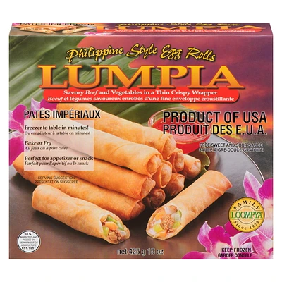 Rouleaux de printemps style philippin Lumpia Poids net. 425 g 15 Oz