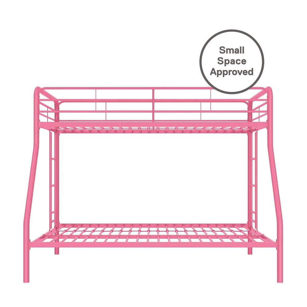 DHP Dusty Metal Bunk Bed, Pink