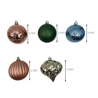 Holiday Time 45 Count Shatterproof Ornaments-Champagne/Green/Tan/Blue