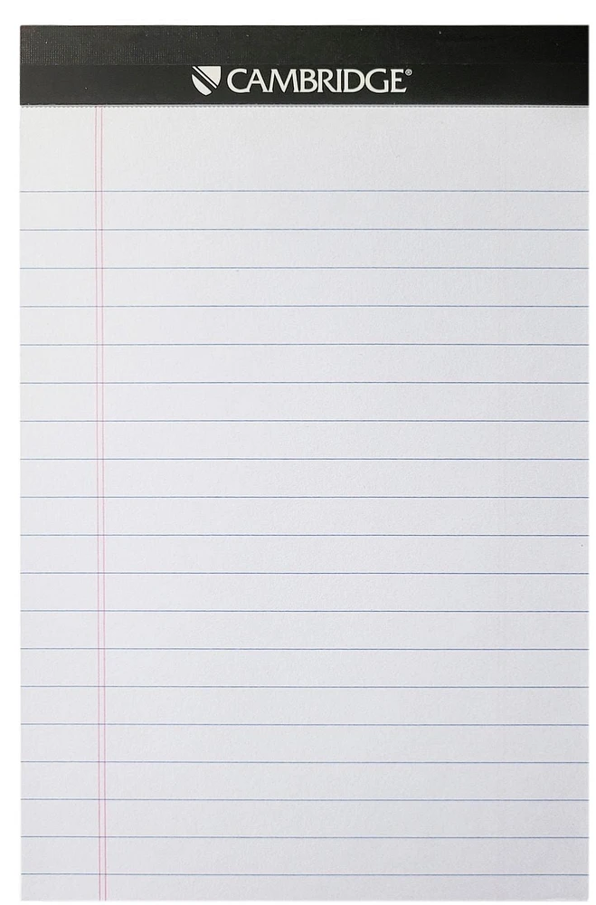 Cambridge® Perforated Pads, Small, white, 5 x 8, 100 Pages, Writing Pad