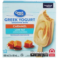 Barres smoothies au yogourt grec Caramel 480 mL (6 x 80 mL)