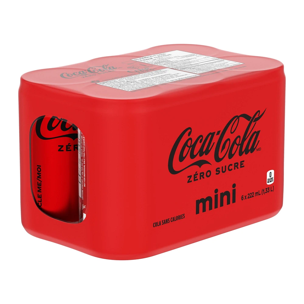 Coca-Cola Zero Sugar 222mL Mini-Cans, 6 Pack, 6 x 222 mL