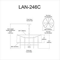 Lustre Dainolite LAN-246C-PC en chrome poli