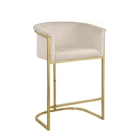 Tabouret Kanye Velvet en velours et acier dans une finition or brossé LOT DE 2