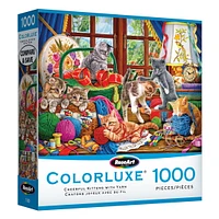 RoseArt - Colorluxe 1000 pièces – Chatons joyeux avec fil – Puzzle emboîtable pour adulte