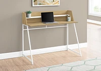Monarch Specialties Computer Desk, Home Office, Laptop, Storage Shelves, 48"l, Work, Metal, Laminate, Natural, White, Contemporary, Modern