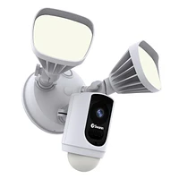 Caméra de sécurité Floodlight Wi-Fi intelligent 1080p Swann avec compatibilité Amazon Alexa et Google Assistant - Blanc
