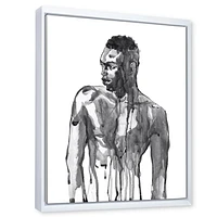 Designart Bel Homme Africain Portrait Sur Blanc I ART MURAL À CADRE FLOTTÉ