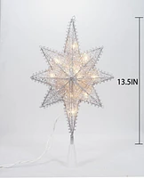 Holiday Time Christmas Tree Topper, Silver Liberty Star, 14.7"