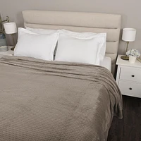 Couverture jacquard au toucher velours, gris 98po x 92po