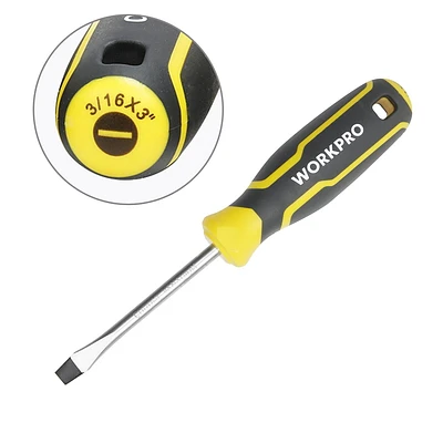 WorkPro Tournevis à tête Plate 3/16 x 3 po/75mm