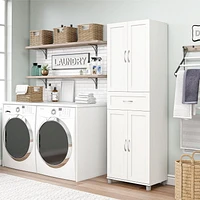 Systembuild Evolution Lory Framed Storage Cabinet with Drawer, White