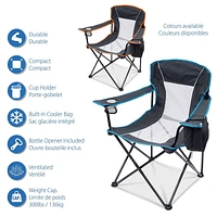 Ozark Trail Chaise surdimensionnée avec filet et glacière intégrée, capacité maximale : 1 personne, couleur : gris, matière : polyester