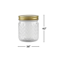 Pot en verre embossé de 500 Ml 500ML Quilté