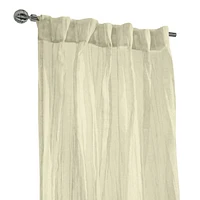 Loft Living Peoria Sheer Dual Header Single Curtain Panel 52 x 63 in Cream