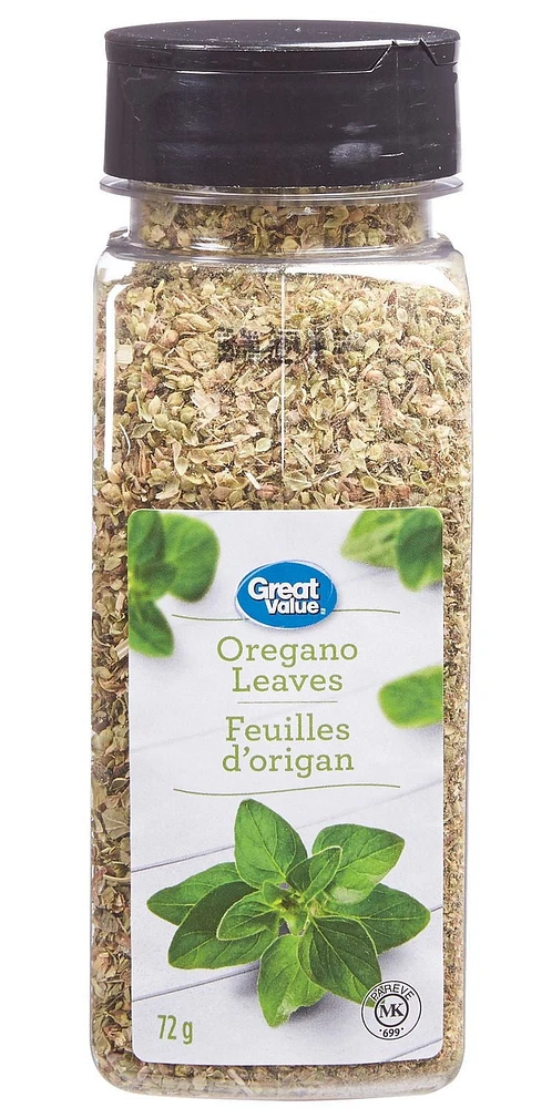 Feuilles d'origan de Great Value 72g
