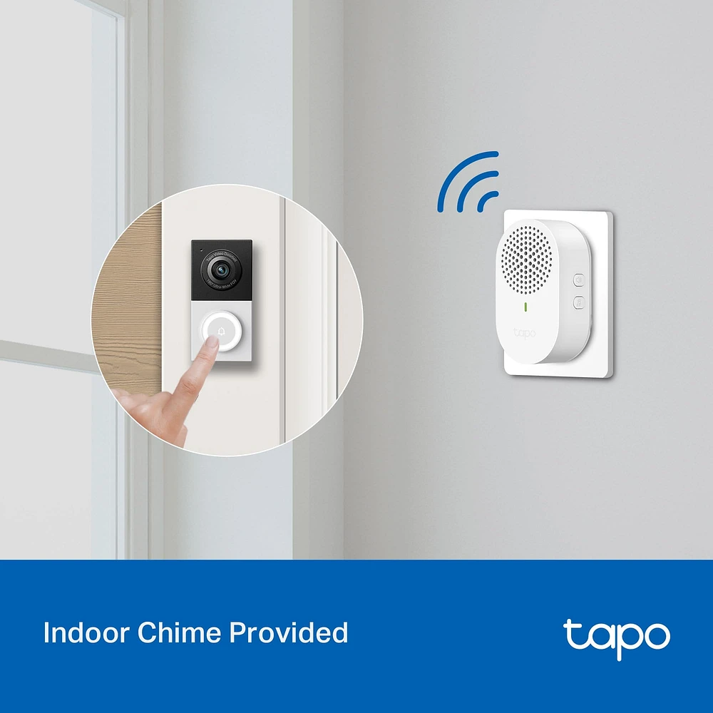 Tapo TP-Link Smart Video Doorbell Camera Wired, 2K 5MP, Color Night Vision, 180° Ultra-Wide FOV, 2-Way Audio, Free AI Detection, Cloud & SD Card Storage, Works w/Alexa & Google Ho