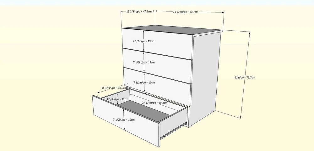 Nexera Nordik 4-Drawer Chest, Natural Maple