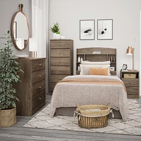 Prepac Astrid 6-Drawer Tall Chest, Drifted Gray