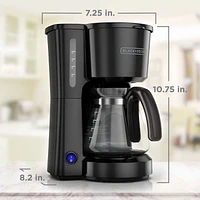 Machine à café 5-tasses Black+Decker Design compact et peu encombrant