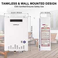 Camplux Chauffe-eau Sans Réservoir au Gaz Naturel Pro, Chauffe-Eau au Gaz Naturel Outdoor de 6,86 GPM avec Contrôle Avancé du Débit Haute Capacité, Chauffe-Eau au Gaz Naturel Résidentiel pour 3 à 4 Pe
