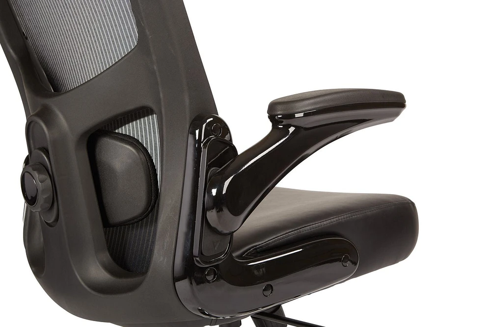 Pro-Line II Big And Tall Black Mesh Back Executive Chair with Bonded Leather Seat And Chrome Base
