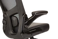 Pro-Line II Big And Tall Black Mesh Back Executive Chair with Bonded Leather Seat And Chrome Base