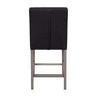 Tabouret de bar rembourré en similicuir CorLiving Leila avec dossier - Tabourets de bar rembourrés, chaises d'îlot de cuisine ou tabourets de bar parfaits, tabourets de comptoir durables pour la maiso