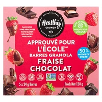 Barre granola Healthy Crunch Chocolat fraise School approuvée® (sans allergènes, sans gluten, végétalien, sans produits laitiers, sans noix, sans arachides) Barres granola au chocolat et aux fraises (120 g)