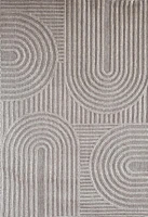 Tapis d'interieur exterieur abstrait Rug Branch Hogar, gris creme, moderne - Salon, chambre, salle a manger et cuisine