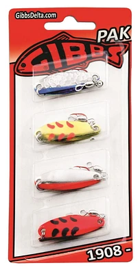 Gibbs G-1050-K012 Kit de cuillères crocodile arc-en-ciel 1/8 oz, 4/paquet Kit de cuillères croco, #12 (1 1/2")