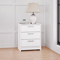 Prepac Studio Essentials 3 Drawer Nightstand White
