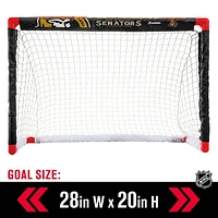 Franklin Sports Ensemble de mini hockey Senators de la NHL – But de hockey intérieur pour enfants, ballon, 2 mini bâtons de hockey