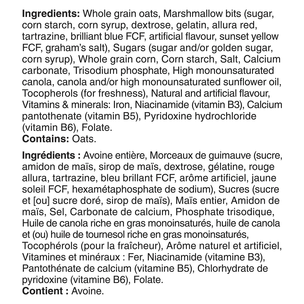 Lucky Charms, Céréales de Petit Déjeuner Avec des Guimauves,Grains Entiers, Format Geant, 825 g 825g