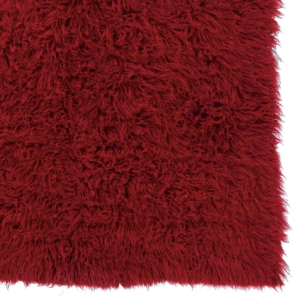 New Flokati 1400gr 5' x 8' Area Rug, Red