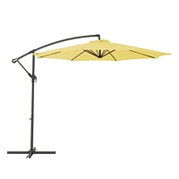 Parasol de terrasse inclinable en porte-à-faux CorLiving de 9,5 pieds avec cadre en acier et 8 bras de support