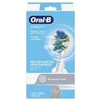 Oral-B Vitality FlossAction Electric Rechargeable Toothbrush with 2 Brush Heads, 2 FlossAction brush heads, Rechargeable handle, charger