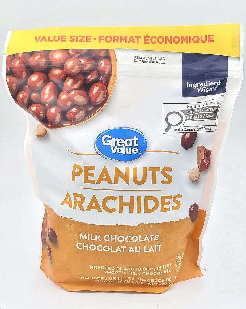 Great Value Milk Chocolate Covered Peanuts, 880 g