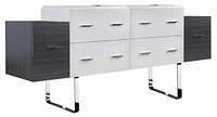 American Imaginations 76-in. W Vanity Base Set White-Dawn Grey