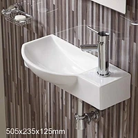 American Imaginations 19.9-in. W Wall Mount White Bathroom Vessel Sink For 1 Hole Right Drilling AI-28590
