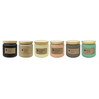 Hometrends 14oz Bougie parfumée aux VANILLE ET BOIS DE SANTAL en pot givré 397g bougie parfumée