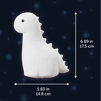 Veilleuse blanche en silicone rechargeable à ampoule à DEL intégrée et couleur ajustable Billie la brontosaure Veilleuse à DEL intégrée