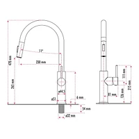 Le robinet de cuisine à bec rétractable d'akuaplus®, ABA
