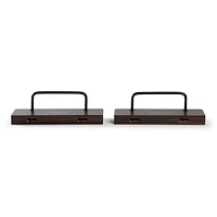 Victrola Vinyl Record Shelves - Pair - Espresso