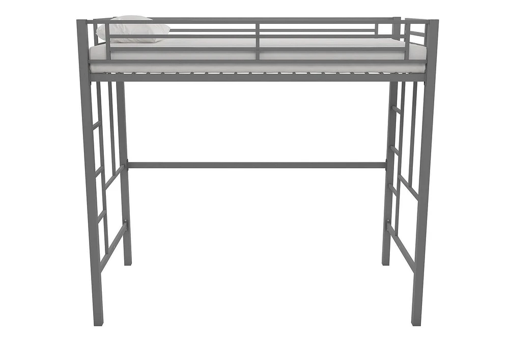 Lit Mezzanine en Métal Brittain Your Zone, Argent