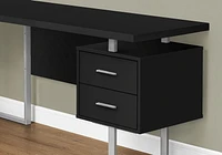 Monarch Specialties Bureau, Bureau À Domicile, Coin, Configuration Gauche, Droite, Tiroirs De Rangement, 70"l, Forme De L, Travail, Ordinateur Portable, Métal, Stratifié, Noir, Gris, Contemporain, Mod