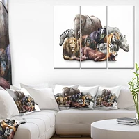 Design Art Animaux Sur Fond Blanc Art Sur Toile