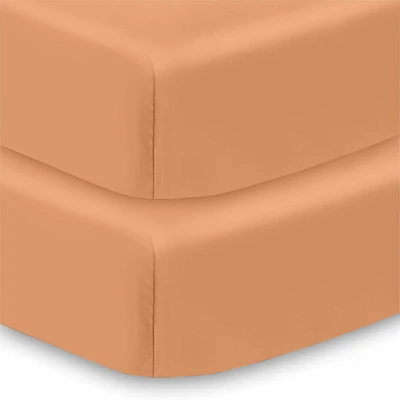 BreathableBaby Drap-housse en percale de coton, pour matelas de lit de bébé et de tout-petit de 52 po x 28 po/132 x 71 cm (paquet de 2)